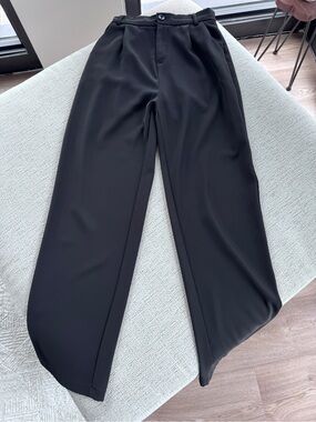 Women's Black Straight-Leg Dress Pants